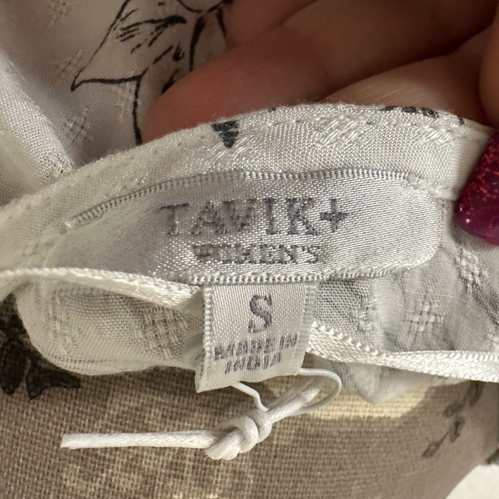 Tavik Charlie Dress drawstring waist floral print on white - Small NWT - Picture 4 of 9